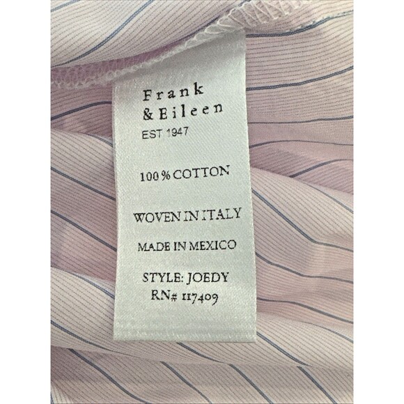 Frank & Eileen Joedy Size Large Boyfriend Button Down Superfine Shirt Pink Blue - Picture 8 of 16